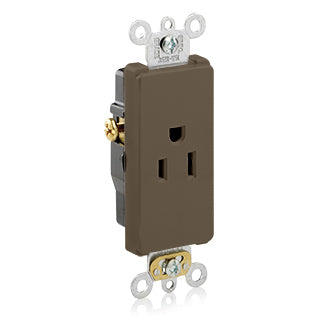 Leviton Decora Plus Single Receptacle Outlet Commercial Spec Grade Smooth Face 15 Amp 125V Back Or Side Wire NEMA (16251)