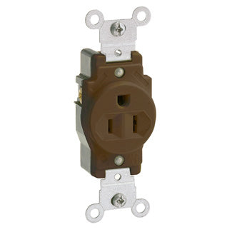 Leviton Brown Receptacle Single 2-Pole 3-Wire 5-15R 15A 125V (5088)