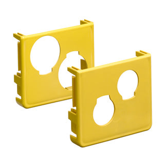 Leviton 4x4 End Cap 2X32mm Diameter Knockouts Yellow (S4END-32D)