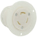 Leviton 30 Amp 125/250V NEMA Non-NEMA 3P 3W Flanged Outlet Locking Receptacle Industrial Grade Non-Grounding White (3335-C)