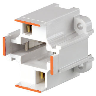 Leviton G24D-3 Base 26W/32W 2-Pin 10mm Compact Fluorescent Lamp Holder Vertical Bottom Screw-Down Orange Color Code Quick-Connect 18 AWG (26725-213)