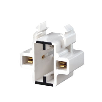 Leviton GX23 GX23-2 Base 2-Pin Compact Fluorescent Lamp Holder Horizontal Snap-In Black Color Code Quick-Connect 18 AWG Solid Or Stranded Tinned (26720-100)