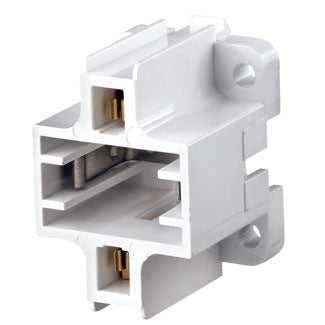Leviton G23 G23-2 Base 5W 7W 9W 2-Pin Compact Fluorescent Lamp Holder Vertical Bottom Snap-In/Screw Down Color Code Quick-Connect (26719-500)