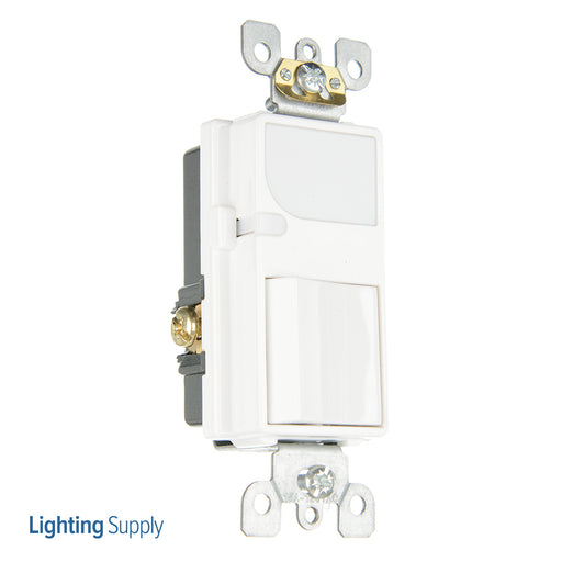 Leviton Combination Decora Switch With LED Guide Light 15A-120VAC White (6526-W)