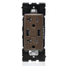 Leviton Combination Duplex Receptacle/Outlet And USB Charger 20 Amp 125V Renu Tamper-Resistant Receptacle/Outlet NEMA 5-20R Walnut Bark (RUAA2-WB)