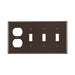 Leviton Combination Wall Plate 4-Gang 3-Toggle 1-Duplex Device Standard Size Thermoset Device Mount Brown (P38)