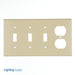 Leviton Combination Wall Plate 4-Gang 3-Toggle 1-Duplex Device Standard Size Thermoset Device Mount Ivory (P38-I)