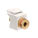 Leviton Banana Jack QuickPort Connector Gold-Plated Red Stripe Light Almond Housing (40837-BTR)
