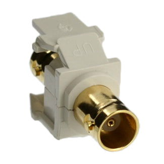 Leviton BNC Feedthrough QuickPort Connector Gold-Plated 50 Ohm Light Almond Housing (40832-BT)