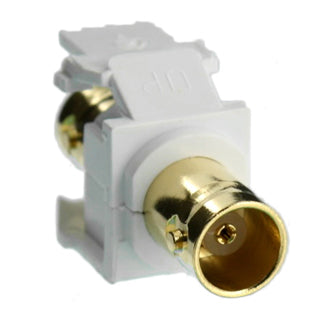 Leviton BNC Feedthrough QuickPort Connector Gold-Plated 50 Ohm White Housing BNC Feedthrough QuickPort Connectors Feature nickel (40832-BW)