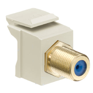 Leviton Feedthrough QuickPort F-Connector Gold-Plated Ivory Housing (40831-FIG )