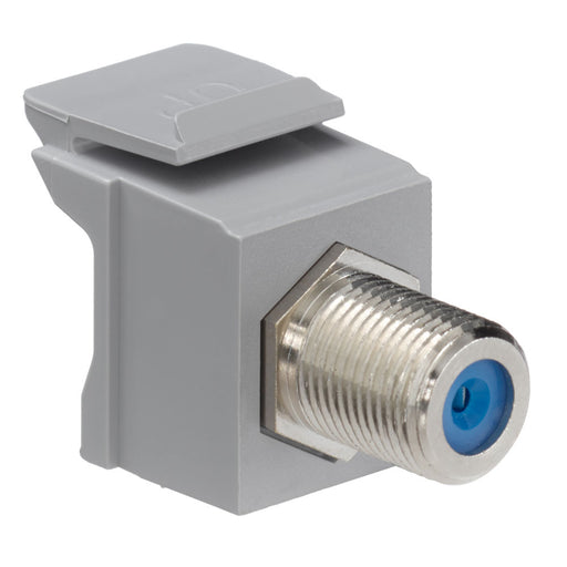 Leviton Feedthrough QuickPort F-Connector Nickel Plated Gray Housing Nickel Or Gold-Plated Female-To-Female 75 Ohm Connector (41084-FGF)