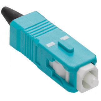Leviton Fast-Cure SC Fiber Optic Connector Aqua OM3/4 (Laser Optimized Multimode) For 900 And 3mm Applications (49990-LSC)