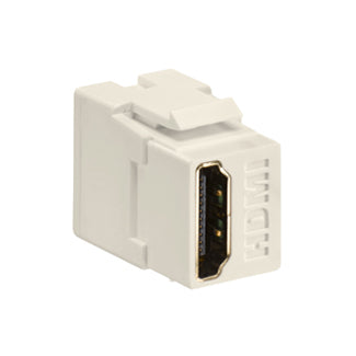 Leviton HDMI Feedthrough QuickPort Connector Light Almond Housing (40834-T)