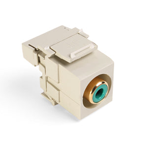 Leviton RCA 110-Termination QuickPort Connector Green Connector Ivory Housing (40735-RVI)