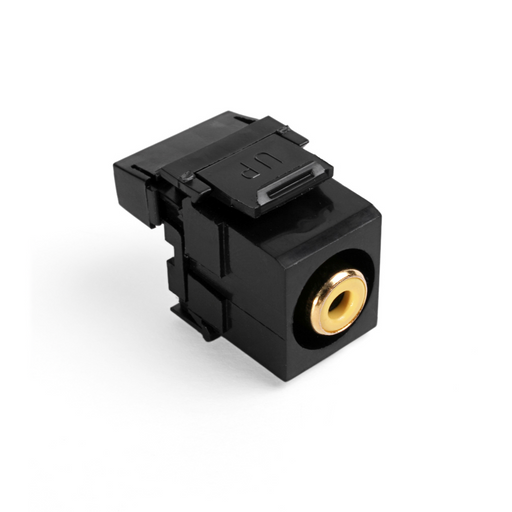 Leviton RCA 110-Termination QuickPort Connector Yellow Connector Black Housing (40735-RYE)