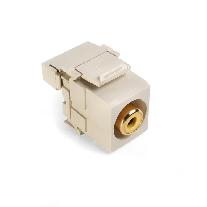 Leviton RCA 110-Termination QuickPort Connector Yellow Connector Ivory Housing (40735-RYI)