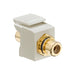 Leviton RCA Feedthrough QuickPort Connector Gold-Plated Black Stripe Ivory Housing (40830-BIE)