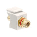 Leviton RCA Feedthrough QuickPort Connector Gold-Plated Red Stripe Light Almond Housing (40830-BTR)