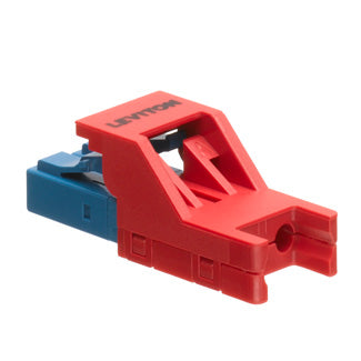 Leviton Secure Keyed LC Anaerobic Adhesive Duplex Connector Keyed Color Is Red Use With Multimode Or Single-Mode Fiber Type Applications (4999K-RLC)