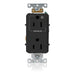 Leviton Decora Plus Duplex Receptacle Outlet Heavy-Duty Industrial Spec Grade Split-Circuit One Outlet Marked Controlled 15 Amp 125V Black (16252-1PE)