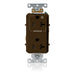 Leviton Decora Plus Duplex Receptacle Outlet Heavy-Duty Industrial Spec Grade Split-Circuit One Outlet Marked Controlled 20 Amp 125V Brown (16352-1P)