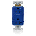 Leviton Decora Plus Duplex Receptacle Outlet Heavy-Duty Industrial Spec Grade Split-Circuit One Outlet Marked Controlled 20 Amp 125V Blue (16352-1PB)