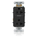 Leviton Decora Plus Duplex Receptacle Outlet Heavy-Duty Industrial Spec Grade Split-Circuit One Outlet Marked Controlled 20 Amp 125V Black (16352-1PE)