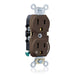 Leviton Duplex Receptacle Outlet Heavy-Duty Industrial Spec Grade Split-Circuit One Outlet Marked Controlled 15 Amp 125V Back Or Side Wire Brown (5262-S1)