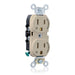 Leviton Duplex Receptacle Outlet Heavy-Duty Industrial Spec Grade Two Outlets Marked Controlled Smooth Face 15A/125V 2-Pole 3-Wire Ivory (5262-S2I)