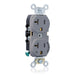 Leviton Duplex Receptacle Outlet Heavy-Duty Industrial Spec Grade Split-Circuit One Outlet Marked Controlled 20A/125V Back Or Side Wire Gray (5362-S1G)