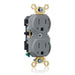 Leviton Duplex Receptacle Outlet Extra Heavy-Duty Industrial Spec Grade Two Outlets Marked Controlled 15A/125V Back Or Side Wire Gray (5262-2PG)