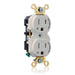 Leviton Duplex Receptacle Outlet Extra Heavy-Duty Industrial Spec Grade Two Outlets Marked Controlled 15A/125V Back Or Side Wire Light Almond (5262-2PT)