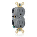 Leviton Duplex Receptacle Outlet Extra Heavy-Duty Industrial Spec Grade Split-Circuit One Outlet Marked Controlled 20A/125V Back Or Side Wire Gray (5362-1PG)