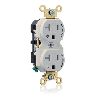 Leviton Duplex Receptacle Outlet Extra Heavy-Duty Industrial Spec Grade Two Outlets Marked Controlled Tamper-Resistant 20A/125V Light Almond (5362-2PT)
