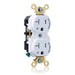 Leviton Duplex Receptacle Outlet Extra Heavy-Duty Industrial Spec Grade Two Outlets Marked Controlled Tamper-Resistant 20A/125V White (5362-2PW)
