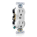 Leviton Duplex Receptacle Outlet Commercial Spec Grade Split-Circuit One Outlet Marked Controlled Tamper-Resistant Smooth Face White (TBR15-S1W)