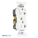 Leviton 20 Amp 125V NEMA 5-20R 2P 3W Spec Grade Duplex Receptacle Hot Terminal Split With 1 Plug Controlled Straight Blade White (TBR20-S1W)