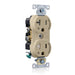 Leviton Duplex Receptacle Outlet Commercial Spec Grade Two Outlets Marked Controlled Tamper-Resistant Smooth Face 20 Amp Ivory (TBR20-S2I)