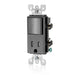 Leviton 15 Amp 120V Decora Single-Pole/5-15R AC Combination Switch Commercial Grade Grounding Side Wired Black (5625-E)