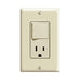 Leviton 15 Amp 120V Decora Single-Pole/5-15R AC Combination Switch Commercial Grade Grounding Side Wired Ivory (5625-I)