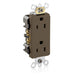 Leviton Decora Plus Duplex Receptacle Outlet Heavy-Duty Industrial Spec Grade Smooth Face 15 Amp 125V Back Or Side Wire Brown (16262)
