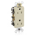 Leviton Decora Plus Duplex Receptacle Outlet Heavy-Duty Industrial Spec Grade Smooth Face 15 Amp 125V Back Or Side Wire Ivory (16262-I)