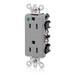Leviton Decora Plus Duplex Receptacle Outlet Extra Heavy-Duty Hospital Grade Smooth Face 15 Amp 125V Back Or Side Wire NEMA 5-15R Gray (16262-HGG)