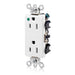 Leviton Decora Plus Duplex Receptacle Outlet Extra Heavy-Duty Hospital Grade Smooth Face 15 Amp 125V Back Or Side Wire NEMA 5-15R White (16262-HGW)