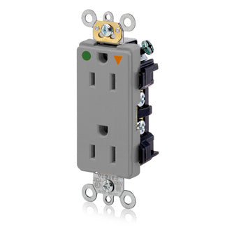 Leviton Decora Isolated Ground Receptacle 15A 125V NEMA 5-15R 2-Pole 3-Wire Gray (16262-IGG)