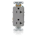 Leviton Decora Plus Duplex Receptacle Outlet Heavy-Duty Industrial Spec Grade Smooth Face 20 Amp 125V Back And Side Wire Gray (16342-GY)