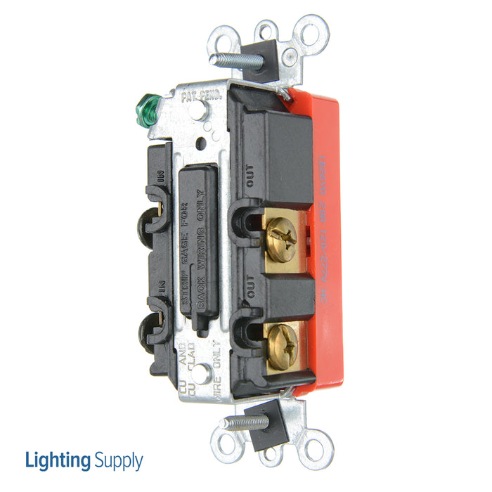 Leviton 20 Amp 120/277V Decora Plus Rocker 4-Way AC Quiet Switch Commercial Spec Grade Self Grounding Back And Side Wired Red (5624-2R)
