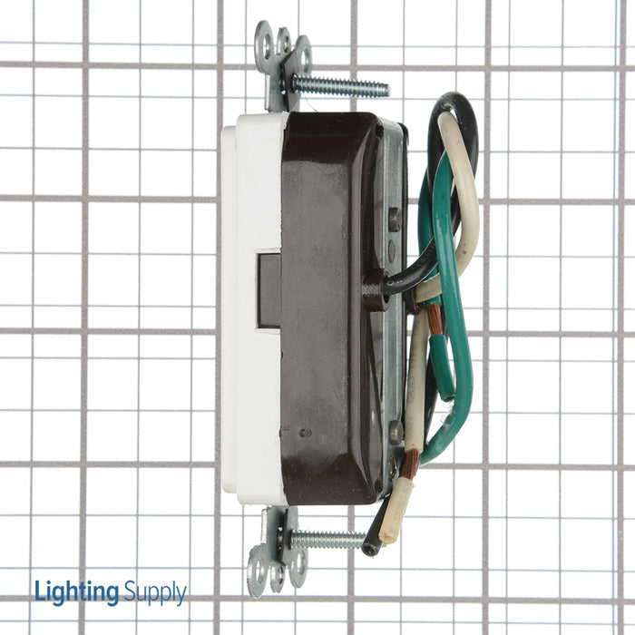 Leviton Decora Plus Duplex Receptacle Outlet Commercial Spec Grade Smooth Face 15 Amp 125V Pre-Wired Leads NEMA 5-15R White (16252-LW)