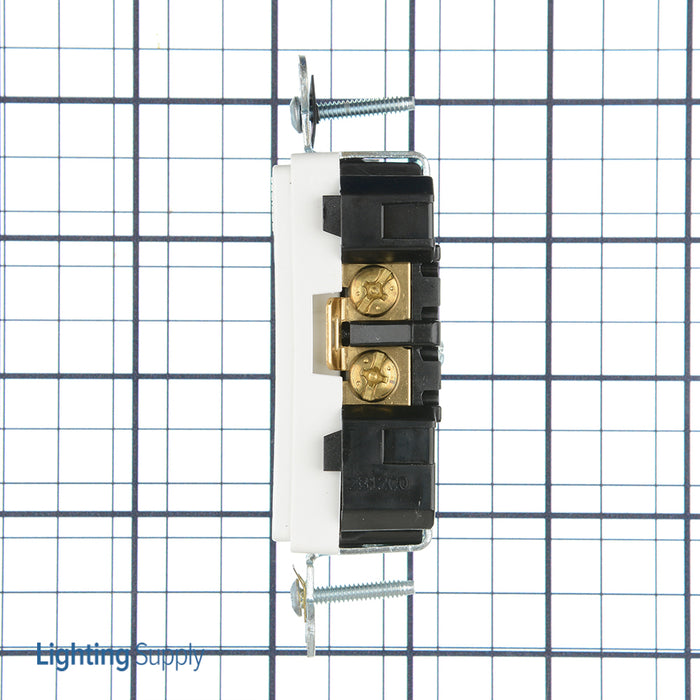 Leviton Decora Plus Duplex Receptacle Outlet Heavy-Duty Industrial Spec Grade Smooth Face 15 Amp 125V Back Or Side Wire White (16262-W)